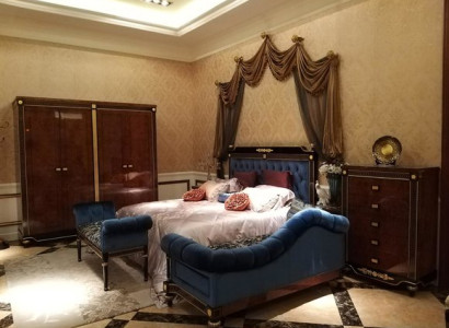 Bed + 2x Bedside tables 3 pieces. Bedroom Set Italian Furniture Baroque Rococo