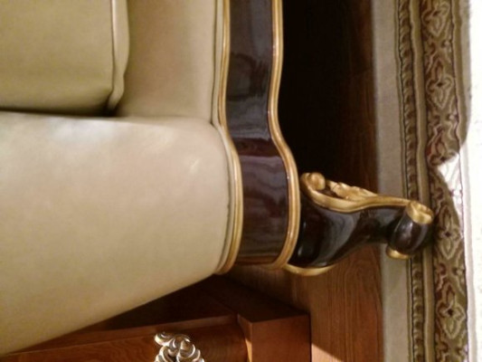 Elegant two-seater couch sofa upholstery TV armchair baroque rococo luxury