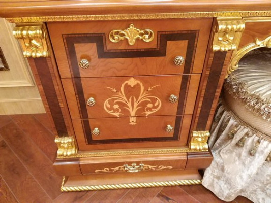 Dressing table Mirror Stool Luxury class Chest of drawers Bedroom Baroque