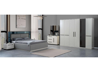 Bed + 2x bedside tables 5 pieces. Bedroom Designer Luxury Furniture Modern Set