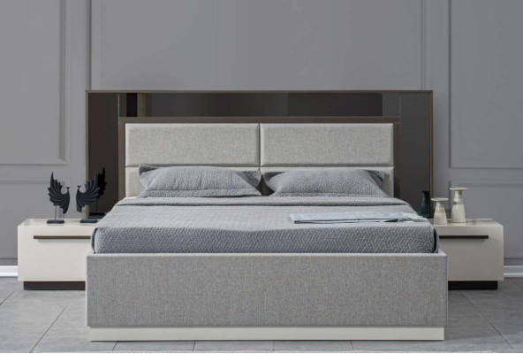 Bed + 2x bedside tables 5 pieces. Bedroom Designer Luxury Furniture Modern Set