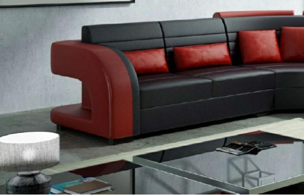 Leather Sofa with USB Upholstery Corner sofa Living landscape Upholstered corner Sofa Bergamo Couch