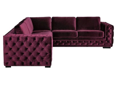 Burgundy Corner sofa Chesterfield Velvet fabric Furniture new Living room Modern Design Sofa