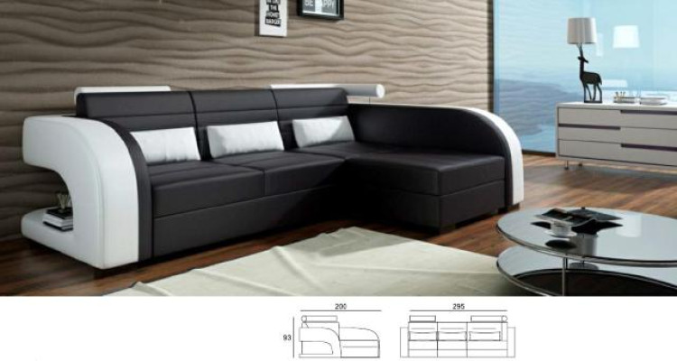 Leather Sofa with USB Upholstery Corner sofa Living landscape Upholstered corner Sofa Bergamo Couch
