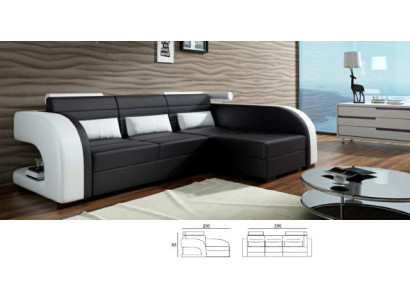 Leather Sofa with USB Upholstery Corner sofa Living landscape Upholstered corner Sofa Bergamo Couch