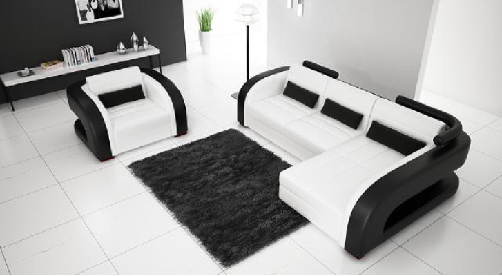 Leather Sofa with USB Upholstery Corner sofa Living landscape Upholstered corner Sofa Bergamo Couch
