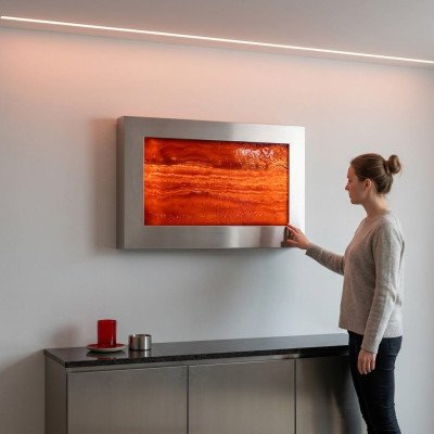 LED water wall designer water columns waterfall picture frame 90x60