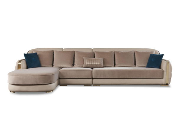 Sofa Leather L-shape Couch Living landscape Corner sofa Suite Modern Couches