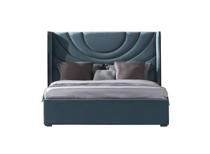 Beautiful double bed with padded headboard in a modern style