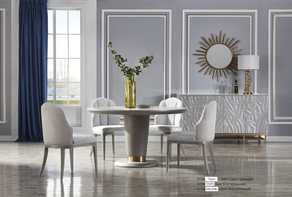 Elegant Art Nouveau chair set Modern white ensemble for 8 people