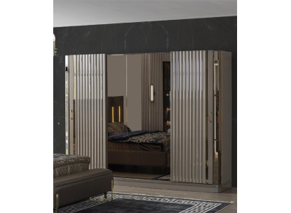 Wardrobe Wooden Cabinet Wardrobe Bedroom Luxury Cabinets Brown