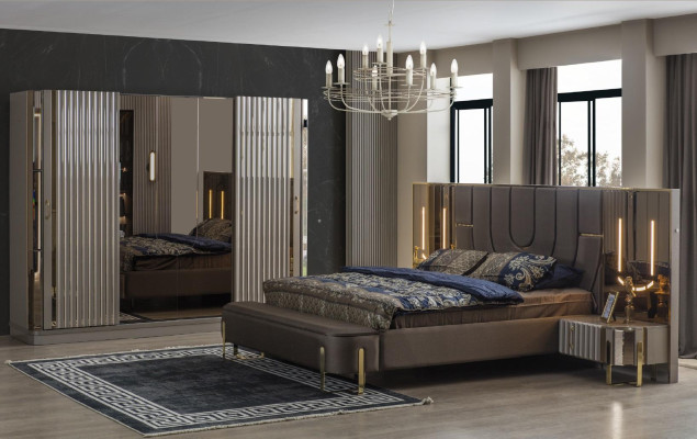 Wardrobe Wooden Cabinet Wardrobe Bedroom Luxury Cabinets Brown