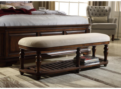 Classic Bench seat Design Ottoman Stool Two-seater Textile Footstool new