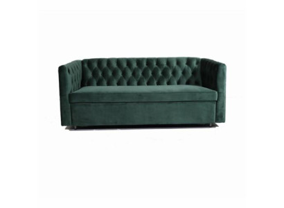 American Style Chesterfield Sofa Couch Leather Upholstery Three Seater Green
