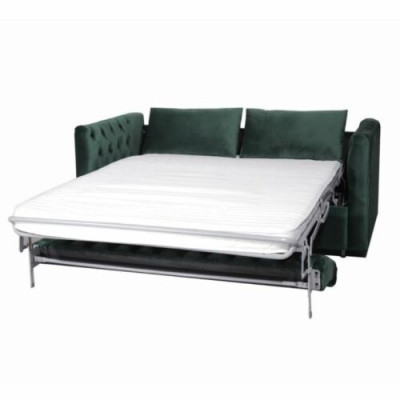 American Style Chesterfield Sofa Couch Leather Upholstery Three Seater Green