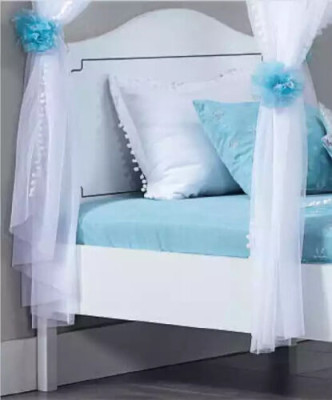 Childrens room Bedroom Bed Four poster bed 100x200cm White Wood Beds