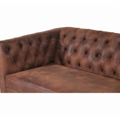American Style Chesterfield Sofa Couch Leather Upholstery Brown Three Seater