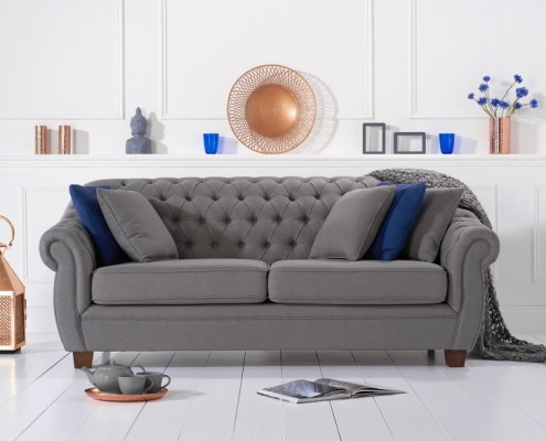 Chesterfield Fabric Upholstery Three Seater Living room Couch Textile Design