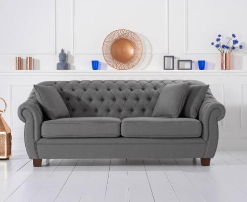 Chesterfield Fabric Upholstery Three Seater Living room Couch Textile Design