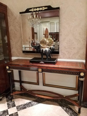 Consoles Table Furniture Set Console Baroque Rococo Style Chest of drawers with Mirror
