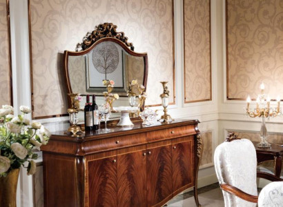 XXL Chests of drawers Wardrobe with Mirror Noble Medusa Chest of drawers Buffet Baroque