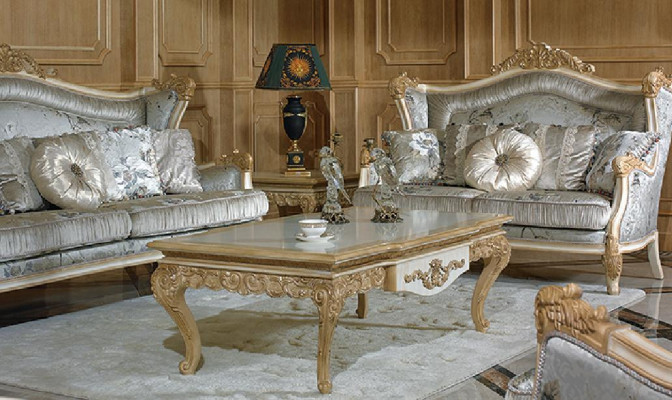 Elegant Designer Classic r Coffee table Side table Glass Sofa Living room Table