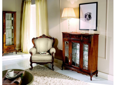 Furniture Style Baroque Wood Chest of drawers Wardrobe Display case Furniture Luxury Armchair