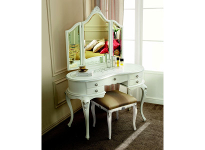 Furniture Baroque Wood Tables Console table Mirror Italian make-up table 2 pieces.