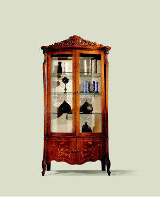 Furniture Classic Display case Antique Style Baroque Rococo Glass Showcase Living room Wood