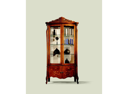 Furniture Classic Display case Antique Style Baroque Rococo Glass Showcase Living room Wood