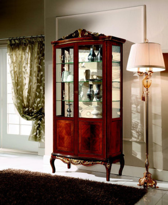 Luxurious Design Furniture Italian Furniture Large Wood Brown Display Case Luxury Display Cabinet