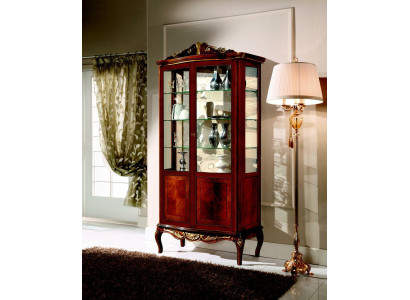 Luxurious Design Furniture Italian Furniture Large Wood Brown Display Case Luxury Display Cabinet