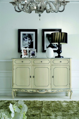 Design Furniture Style Classic r Chest of drawers White Sideboard Wood Italian