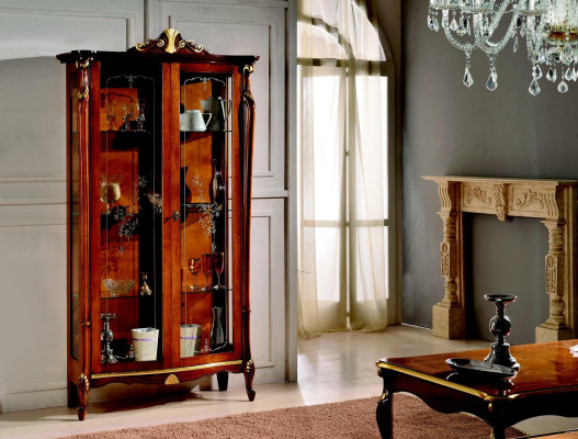 Italian Furniture Wood Classic Style Design Display Case Wardrobe Shelf Cabinets