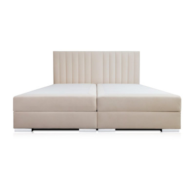 Comfortable and functional bed is made of high quality material in a modern style