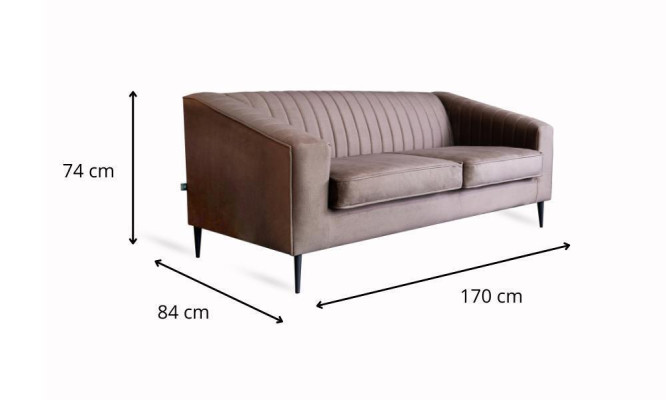 Sofa 2 Seater Brown Sofas Seat Living room Modern Design Upholstery Fabric Elegantes