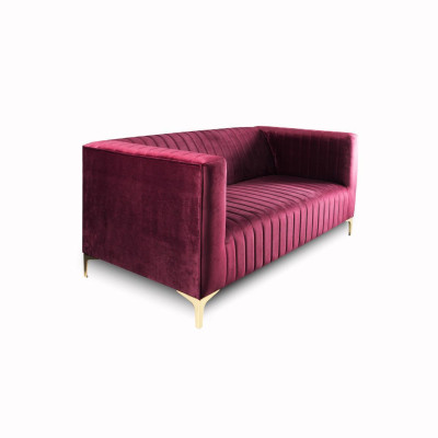 Stylish mega-comfortable 2-seater sofa in purple will be a bright accent in your interior