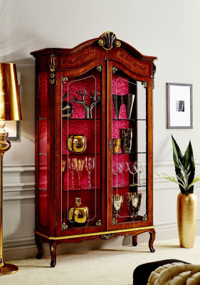 Display case Wood Wardrobe Glass Cabinets Italian Stol Furniture Sideboard Shelf Baroque