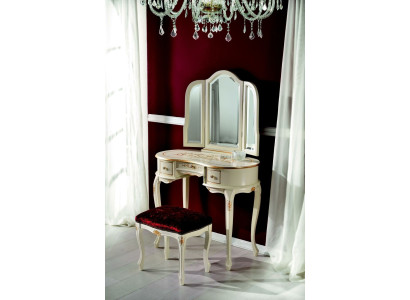 Group 2-piece set style classic stool console table with mirror furniture