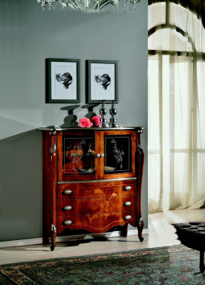 Luxurious Furniture Wood Glass Style Baroque Wardrobe Chest of drawers Cabinets Designer