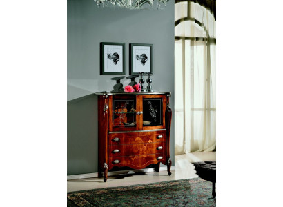 Luxurious Furniture Wood Glass Style Baroque Wardrobe Chest of drawers Cabinets Designer