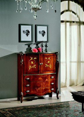 Furniture Wood Style Baroque Chic Wardrobe Chest of drawers Cabinets Designer Italian