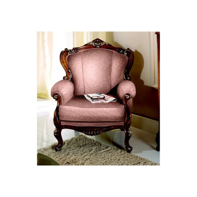 Chic Designer Luxury Baroque Pink Armchair Italian Wood Living room Furniture new