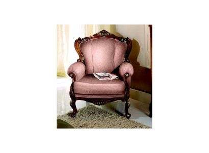 Chic Designer Luxury Baroque Pink Armchair Italian Wood Living room Furniture new