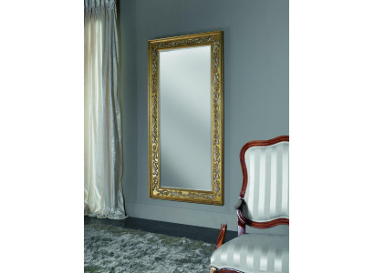 Mirror Wall mirror Baroque Rococo Floorboards Living room Bathroom Wood Glass Design SP 6420