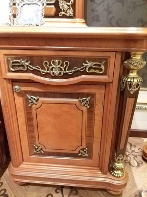 Dressing table + Mirror + Stool Noble Sideboard Bedroom Chest of drawers Baroque