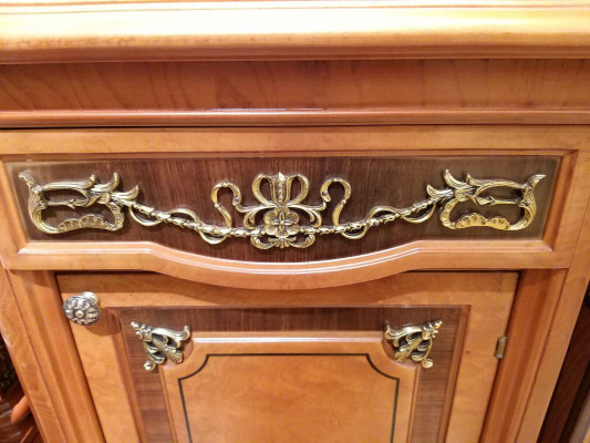 Dressing table + Mirror + Stool Noble Sideboard Bedroom Chest of drawers Baroque