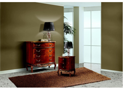 Luxury Italian Furniture Big Chest of drawers Wardrobe with 4 Drawer Wood Brown