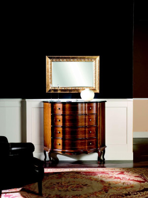 Chest of drawers Wood Furniture Baroque with Mirror 2-piece Suite Luxury Italian