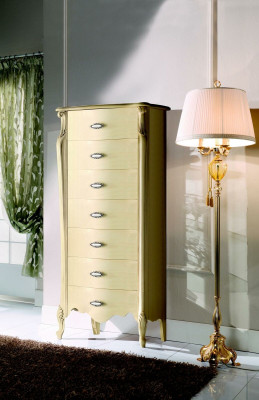 Italian Wood Furniture Chic Chest of drawers 120 cm High with 7 drawers